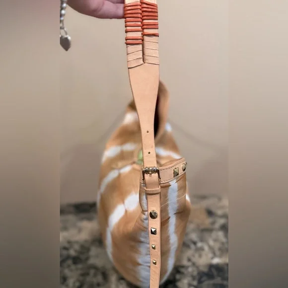 Henri Bendel Tie-Dye Lambskin Hobo Bag with Studs RARE - Picture 8 of 12